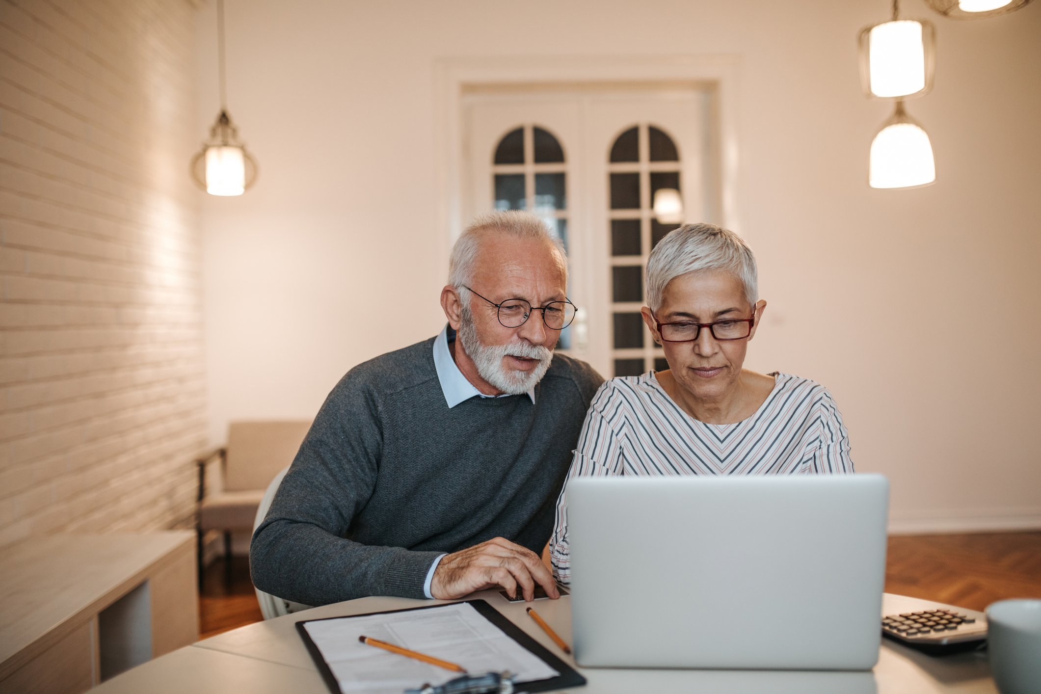 Older couple on computer