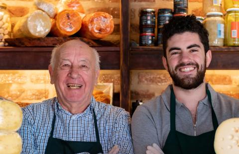 two men in a deli