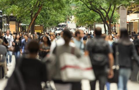 Busy crowd of people