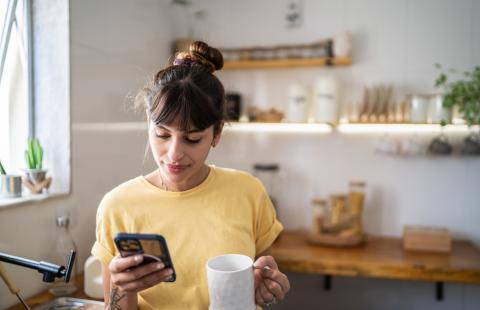 woman using phone